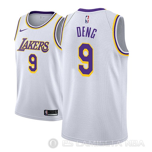 Camiseta Luol Deng #9 Los Angeles Lakers Association 2018-19 Blanco - Haga un click en la imagen para cerrar